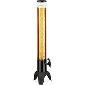 Relaxdays Spillatore di Birra da Tavolo, 2,5 Litri, Sistema Raffreddamento, Dispenser con Rubinetto, Trasparente Nero