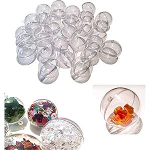 PIQIUQIU 24 palline di Natale in acrilico, diametro 6 cm, trasparenti Palline di Natale Palle di Natale Trasparenti Palle di Natale Palline Riempibili Decorazione Natalizia Palla di Natale Trasparente