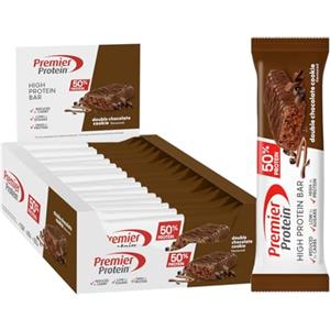 Premier Protein High Protein Bar Double Chocolate Cookie 16x40g - High Protein Low Sugar Riegel + Palmölfrei