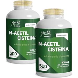 Noebis Pharma N-Acetil Cisteina 600 mg Noebis Pharma - NAC ad Alto Grado di Purezza - 1000 Compresse - Acetilcisteina 600mg - Precursore del Glutatione - Maxi Fornitura - Made in Italy