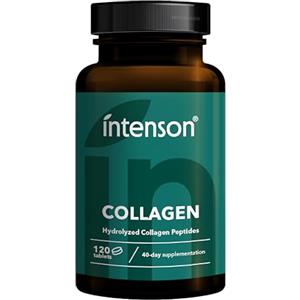 Intenson Collagene, Peptidi di Collagene Idrolizzato, 120 Compresse | A Sostegno di Pelle, Capelli e Unghie, Confezione da 40 Giorni, Integratore di Collagene