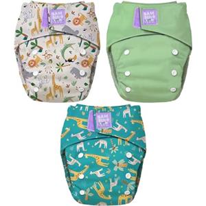 Bambino Mio, confezione da 3 pannolini riutilizzabili rivoluzionari (VITA SELVATICA) - Pannolini di stoffa dalla nascita fino al vasino | Lavabili | Pannolini per neonati certificati OEKO-TEX