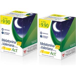linea ACT Melatonina Act + Forte 5 Complex e Valeriana, Integratore Alimentare, 2x60 | Integratore Alimentare in compresse a base di Melatonina e Valeriana con + Forte 5 Complex