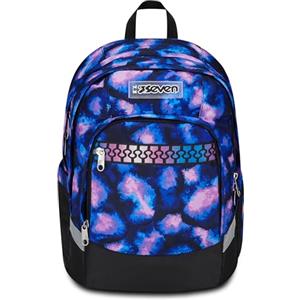 Seven Zaino Scuola Advanced Plus, Viola, Purple Spot, Doppio-Scomparto Con Cinghia, Tasca Frontale Organizer, Tasca Laterale in Rete Porta Borraccia, Zaino Scuole Medie e Superiori, Bambina, Ragazza