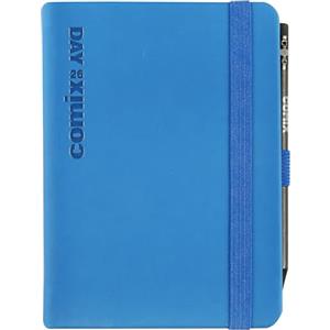 COMIX, Mignon - Agenda 2026 Giornaliera 12 Mesi, Chiusura Con Elastico e Passante Elastico per Matita o Penna, Matita COMIX Inclusa, Doppio Segnalibro - Cm 9x12,5, Blu