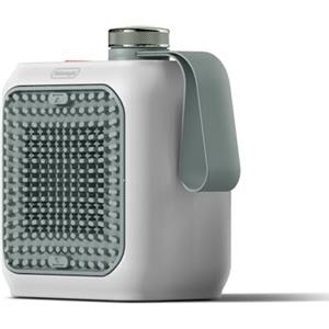 De'Longhi Capsule Desk - Termoventilatore Ceramico Personale, Stufetta elettrica basso consumo, Calore Immediato, Silenzioso, Autospegnimento se ribaltato, 360W, Verde Salvia (HFX10B03.GR)