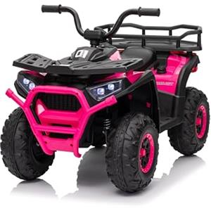 LALAHO Macchina Elettrica Per Bambini Auto 24V(Rosa antico) | Doppio motore 25W*2, 3-5 km/h, batteria 4.5Ah, sospensioni robuste, pneumatici antiscivolo, LED, sicuro, 3-8 anni