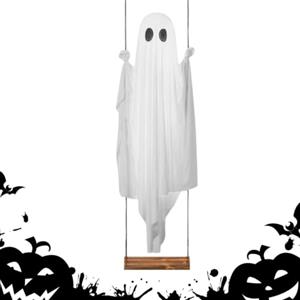 Generico Fantasma Sull'Altalena Decorazione Per Esterni Luce LED A Batteria Luminosa | Decorazione Da Portico Halloween Horror Per Feste, Casa Infestata, Albero, Porta, Portico, Finestra, Giardino