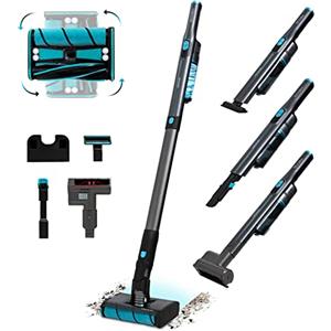 Cecotec Aspirapolvere Scopa Elettrica Senza Fili Scoba 2100 Twice Max, 210 W e 20 Kpa, Motore Brusless Digitale, Autonomia 45 Min, Testa Motorizzata Omnidirezionale con Doppia Spazzola, 3 Accessori