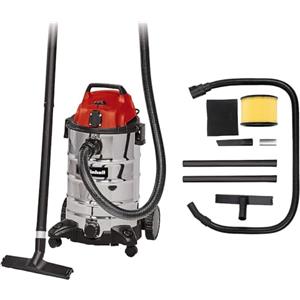 Einhell Aspiratore per liquidi e solidi TC-VC 1930 SA | 1500 W | serb. 30 L | Inox | Presa auto. | Tubo di aspirazione, prolunga, bocchetta combinata e bocchetta per fessure