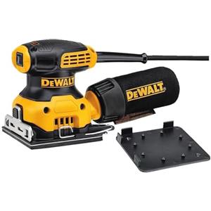 DEWALT Levigatrice Orbitale 1/4 Foglio 230W Hook & Loop, DWE6411-QS | Levigatrice orbitale 230W 1/4 foglio con piastra Hook & Loop, basse vibrazioni e compatibilità AirLock