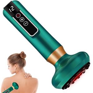 PORFOYO Massaggiatore elettrico per cellulite con funzione di riscaldamento, massaggiatore sottovuoto anticellulite per modellare il corpo, massaggiatore per mani regolabile per addome, gambe, braccia (verde)