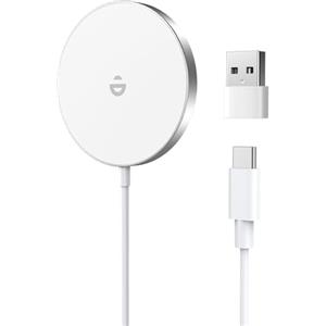 RoRoSkin Caricatore Wireless,15W Caricabatterie Mag Safe,Caricatore Wireless Magnetico,Caricatore senza fili compatibile con iPhone Duo 18 17 16 15 14 13 12 Pro Max/Air/Plus/Pro
