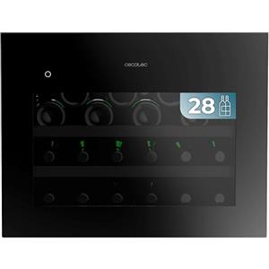 Cecotec Cantinetta Vino Incasso 28 Bottiglie Bolero GrandSommelier BI 28000 Touch Matt Black Compressor. 45x60cm, Sensore Tattile, 5-20°C, Display LED, 2 Ripiani Legno per Vini alla Temperatura Ideale