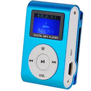 Generic Mini lettore MP3 portatile clip lettore musicale MP3 supporto 32GB Micro TF Card schermo LCD Sport Music Player (blu)