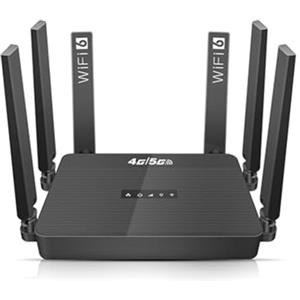 Zillesase Router Cellulare 4G/5G Wi‑Fi 6 con Slot SIM e 1WAN+3LAN | Inserisci la SIM per Internet 4G/5G e attiva accesso cablato 1WAN + 3LAN ad alta velocità.