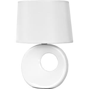 COSE DA CASA Abat Jour Moderna Lumetto Bianco da Comodino in Ceramica e Paralume in Tessuto Lume da Tavolo e14 Attacco Piccolo per Camera da Letto camerette e Salotto Altezza 27cm elegante complemento d'arredo