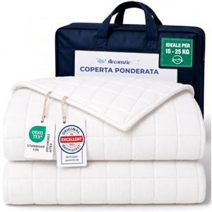 Dreamzie-Coperta Ponderata Bambini 2,4 kg 90x120cm,Coperta Pesante Cotone | Microperle di vetro ipoallergeniche · Ideale per peso corporeo 15-25 kg · OEKO-TEX · Lavabile in lavatrice