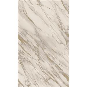 Rasch Carta da parati 200133 - Carta da parati in carta chiara con effetto marmo, beige e oro, 10,05 m x 0,53 m (lunghezza x larghezza)