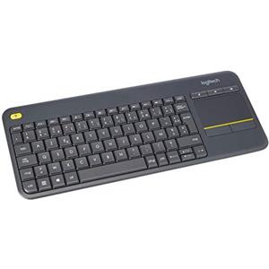 Logitech K400 Plus Tastiera Wireless Touch TV | Facili Controlli Multimediali e Touchpad Integrato, Layout ‎Francese AZERTY - Nero