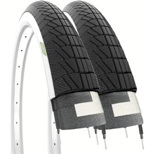 ECOVELO 2 Copertoni 20 x 1.75 (47-406) per Bici Graziella, City Bike | Pneumatici Stradali BiancoNeri in Gomma Bicicletta