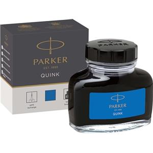 Parker flacone di inchiostro liquido Quink per penna stilografica | 57 ml | con confezione | blu lavabile