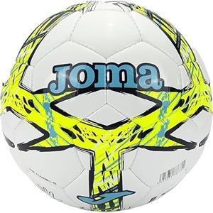 Joma Pallone da Calcio Dali III, Professionale per Allenamento e Partite, Bianco con Design in Colori Assortiti, Misure dalla 3 alla 5 (Bianco/Blu/Giallo Fluo, 4)