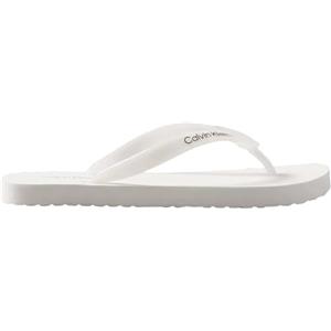 Calvin Klein Donna Infradito Tpu Metallic Flip Flops, Bianco (Bright White), 41