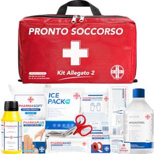 AIESI® Cassetta medica di pronto soccorso (Borsa) con ALLEGATO 2 per aziende meno 3 dipendenti, Conforme DM388/DL81, Made in Italy