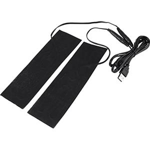 Badafaci 1 Paio di Cuscinetti Riscaldanti USB 19,6x6 Cm Pellicola Riscaldante Elettrica in Fibra di Carbonio per Solette e Pantofole con Alimentatore USB 5 V Lavabile