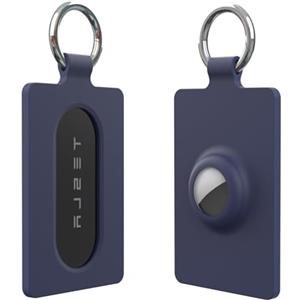 Dingfeiyu Portachiavi Airtag Card per Tesla, in silicone anti-smarrimento e antigraffio, accessorio per Model 3 Y S X, localizzatore GPS Tracker portachiavi per Tesla (blu X 1)