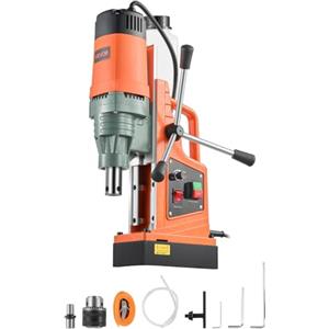 VEVOR Trapano Magnetico Elettrico a Colonna Portatile 1550 W Perforatore, Diametro Carotaggio 50 mm, Forza Magnetica 13000 N, Velocità Variabile 0-550 giri/min, per Superfici Metalliche e Fai Da Te