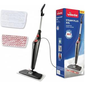 Vileda Steam PLUS XXL con Power Pad, lavapavimenti a vapore per grandi superfici, pronta in 15 secondi, senza detergenti, per tutti i pavimenti sigillati e tappeti