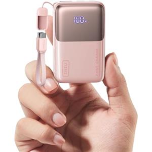 INIU Mini Power Bank, 45W 10000mAh Ricarica Rapida Powerbank, PD3.0 QC4.0 USB C Input & Output Caricatore Portatile per iPhone 17 16 15 14 13 Pro Max, Samsung S22, Rosa Chiaro