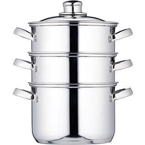 KitchenCraft Clearview Vaporiera a 3 ripiani in acciaio INOX 18 cm