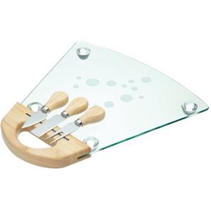 Master Class MasterClass Tagliere e coltelli da formaggio in vetro (set da 4 pezzi)