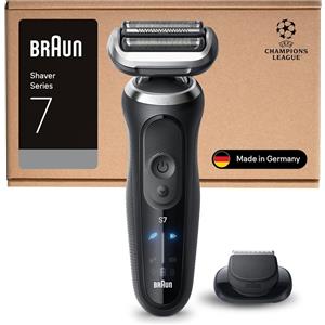 Braun Rasoi elettrici Braun Series 7 da uomo, rasoio elettrico con 60 minuti di autonomia + accessorio rifinitore. Rasoio senza fili per rasatura a secco e con acqua 72-N1200si