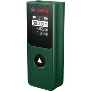 Bosch Distanziometro laser PLM30-21 (misurazione di distanze fino a 30 m, calcolo dei metri quadrati, misurazione continua, funzionamento intuitivo con un solo pulsante, display ad alta visibilità)