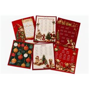 Home Tresor Strofinacci Cucina Natalizi con Calendario 2027 Set di Asciugamani Cucina Natale Canovacci Asciughini 50x70 cm, Fantasie Assortite Set 6 Pezzi