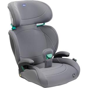 Chicco Quizy Lite i-Size, Seggiolino Auto Bambini 3-12 Anni (100-150 cm), Peso 15-36 kg, Facile da Installare, Regolabile in Altezza, con Braccioli Imbottiti e Seduta Confortevole, Grigio