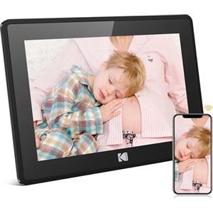 KODAK Cornice portafoto digitale da 10,1 pollici con WiFi, display touch screen IPS HD con 16 GB di memoria, condivisione istantanea di clip video e foto via e-mail o app