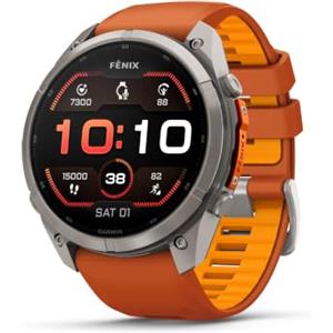 Garmin fēnix® 9 Pro, Titanio, 51 mm, arancione autunnale/arancione acceso | Display AMOLED, Smartwatch GPS multisport premium