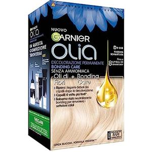 Garnier Olia Tinta Capelli, Decolorazione Senza Ammoniaca, Fragranza Delicata, Massima Schiaritura del Colore, Con Oli di Fiore di Origine Naturale, Decolorante D+++