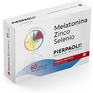 PIERPAOLI Melatonina Zinco Selenio Pierpaoli 60 Compresse | Melatonina per Dormire Meglio, Formula Originale Walter Pierpaoli Favorisce Sonno Profondo, Riduce i Tempi di Addormentamento
