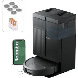 iRobot Roomba® Plus 516 Combo robot aspirapolvere lavapavimenti, 22.000 Pa | Con stazione AutoWash™ autosvuotante lavaggio mop estensibili ruotanti a 75°C e asciugatura a caldo, ClearView™ LiDAR bianco