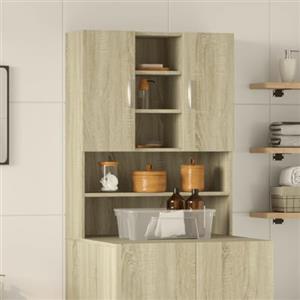 WERNBUPS Mobile lavatrice in rovere Sonoma, 70,5 x 24 x 90 cm | Materiale in legno, resistente all'umidità, con ante, per bagno o lavanderia