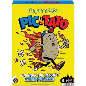 Mattel Games Pictionary PIC-Tato, Gioco per 3-8 Giocatori, 8+ Anni | Gioco disegna e indovina in stile patata bollente, per bambini, ragazzi, feste, gruppi, famiglie, lingua italiana, JHC61