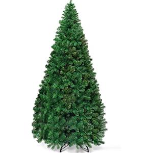 LIFEZEAL Albero di Natale Artificiale 240 cm, Abete Natalizio Foltissimo, 1138 Rami, Christmas Tree, in PVC, Base Pieghevole in Metallo, Realistico, Stabile, per Interno, Esterno, Montaggio Facile