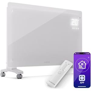 Klarstein Stufa Basso Consumo 2500W, Termoconvettore Smart con Rotelle, Termosifone Portatile, Convettore a Parete con Termostato, Stufetta per Casa