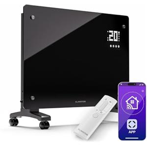 KLARSTEIN Stufa Elettrica Basso Consumo,Stufa Elettrica 1500W,Termoconvettore Smart con Rotelle,Termosifone Elettrico Portatile,Termoconvettore a Parete con Termostato,Stufetta Elettrica per Casa